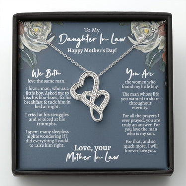 Daughter In Law Mothers Day Intertwined Hearts Necklace - Love You This Much